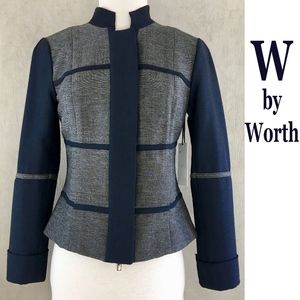 SOLD $$$ WORTH Blue Color Block Double Face Jacket